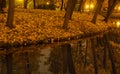 Night shooting a river in a city park Royalty Free Stock Photo