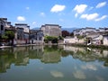 A pond in the picturesque ancient village of Hongcun in southern China Royalty Free Stock Photo