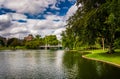 Pond in the Public Garden in Boston, Massachusetts. Royalty Free Stock Photo