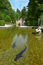 Pond in Public Gardens of Hellbrunn Palace in Salzburg