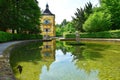 Pond in Public Gardens of Hellbrunn Palace Schloss Hellbrunn in Salzburg