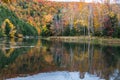 Pond reflecting fall colors Royalty Free Stock Photo