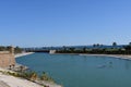 Pond between sea and cathedral in Palma de Mallorca