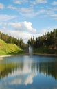 Pond of ski resort Ruka in summer. Royalty Free Stock Photo