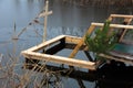 Pond for swimming in the Epiphany frosts Royalty Free Stock Photo