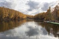 Pond in the Troparevo district, Moscow, Russia