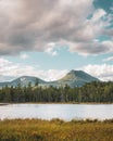 Pond and view of Mount Katahdin in Baxter State Park, Maine Royalty Free Stock Photo