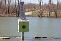 Pond Warning Signs Danger Deep Water Emergency Life Preserver Misuse Penalty Swimming Prohibited Royalty Free Stock Photo