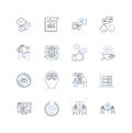 Ponder and reflect line icons collection. Contemplate, Meditate, Ruminate, Pensive, Pondering, Reflective, Contemplation