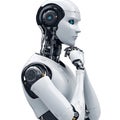 Pondering AI Robot Royalty Free Stock Photo