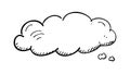 Pondering Cloud Cartoon Sketch, vector design Generative AI Royalty Free Stock Photo