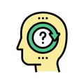 pondering question color icon vector illustration