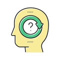 pondering question color icon vector illustration