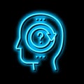 pondering question neon glow icon illustration