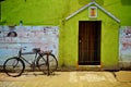 Pondicherry, bike, door and Kolam