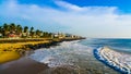 Beautiful Pondicherry coastline in India.