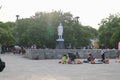 Pondicherry, India - July 15, 2023: Pandit Jawaharlal Nehru Statue at pondicherry beach