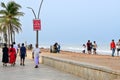 Pondicherry, India - July 15, 2023: Promenade beach