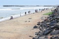 Pondicherry, India - July 15, 2023: Promenade beach