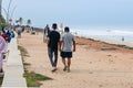 Pondicherry, India - July 15, 2023: Promenade beach