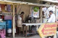 Local street food shop restaurant street vendor at Pondichery, India.