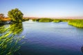 Ponds at sunset in Coyote Hills Regional Park, San Francisco Bay Area, Fremont, California Royalty Free Stock Photo