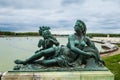 Ponds Water Parterres and statues in front of the Palace of Versailles Royalty Free Stock Photo