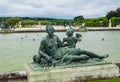 Ponds Water Parterres and statues in front of the