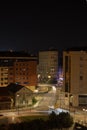 Ponferrada city at the night with traffic lights Royalty Free Stock Photo
