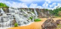 Pongour waterfall. Panorama Royalty Free Stock Photo