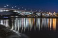 Poniatowski bridge over Vistula river in Warsaw, Poland Royalty Free Stock Photo