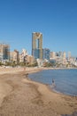 Poniente playa Benidorm Spain Costa Blanca with blue sea and hotels