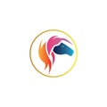 Ponny horse colorful logo circle design vector Royalty Free Stock Photo
