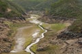 The Ponsul River is a affluent of the Tejo River, in Portugal, and is a very large river. At this time it is completely dry, witho