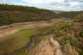 The Ponsul River is a affluent of the Tejo River, in Portugal, and is a very large river. At this time it is completely dry, witho