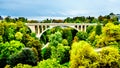 The Pont Adolphe and VallÃÂ© de la PÃÂ©trusse in the city of Luxumbourg Royalty Free Stock Photo