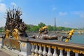 Pont Alexandre III bridge and Eiffel Tower in the distance, Paris Royalty Free Stock Photo