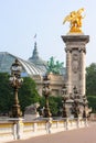 Pont Alexandre III bridge details and Grand Palais. Paris, Fra Royalty Free Stock Photo