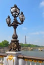 Pont Alexandre III bridge and Eiffel Tower in the distance, Paris Royalty Free Stock Photo