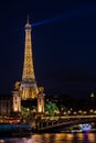 Pont Alexandre III Bridge and Eiffel Tower at night. Paris, Fran Royalty Free Stock Photo