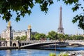 Pont Alexandre III Bridge with Eiffel Tower. Paris, France Royalty Free Stock Photo