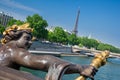 Pont Alexandre III Bridge & Eiffel Tower, Paris France Royalty Free Stock Photo