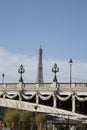 Pont Alexandre III Bridge and Eiffel Tower, Paris Royalty Free Stock Photo