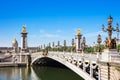 Pont Alexandre III Bridge with Hotel des Invalides, Paris, Franc Royalty Free Stock Photo