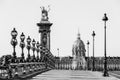 Pont Alexandre III Bridge with Hotel des Invalides. Paris, Franc Royalty Free Stock Photo