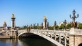 Pont Alexandre III Bridge with Hotel des Invalides. Paris, Franc Royalty Free Stock Photo