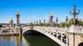 Pont Alexandre III Bridge with Hotel des Invalides, Paris, Franc Royalty Free Stock Photo