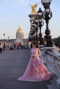 Pont Alexandre III bridge and Les Invalides in Paris, France Royalty Free Stock Photo