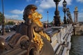 Pont Alexandre III bridge and Les Invalides in Paris, France Royalty Free Stock Photo