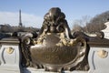 Pont Alexandre III Bridge Sign and Eiffel Tower; Paris Royalty Free Stock Photo